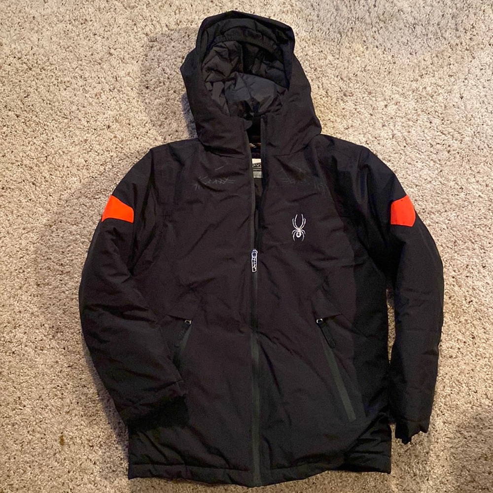Spyder Boys Black Red Winter Ski Jacket Medium Pre-Owned
